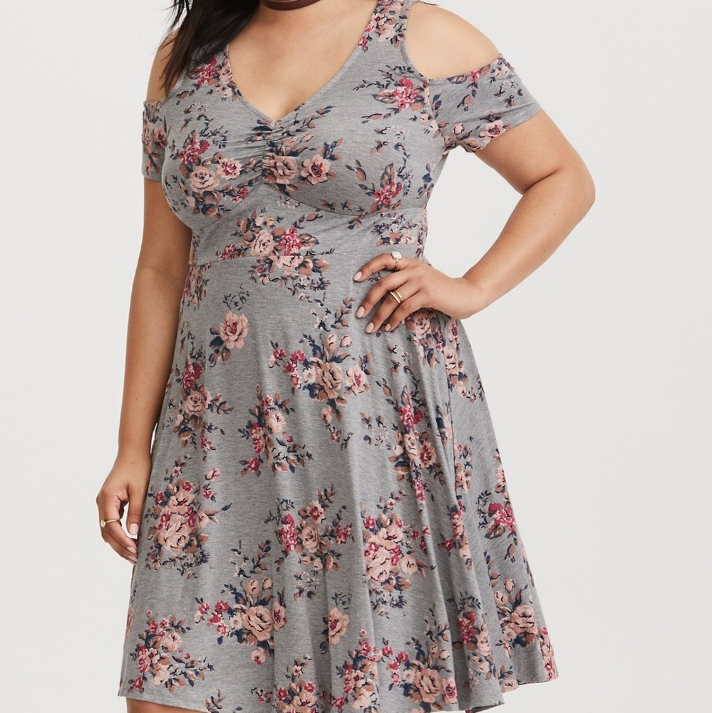 Grey floral dress
